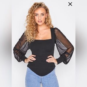 NWT Long Tall Sally US 16 Black Corset top